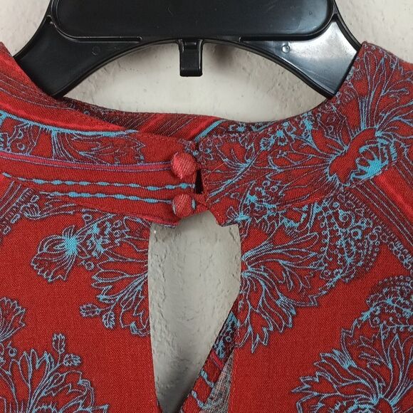 Free People Walking On A Dream Long Sleeve Geo Floral Print Tunic Sz S Boho Chic - Picture 11 of 14